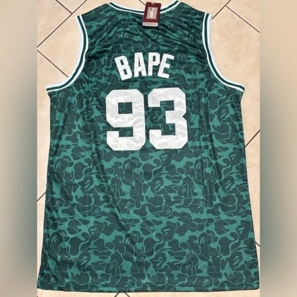 BAPE Boston Celtics Jersey # 93 Green/White , Unisex - Picture 6 of 13